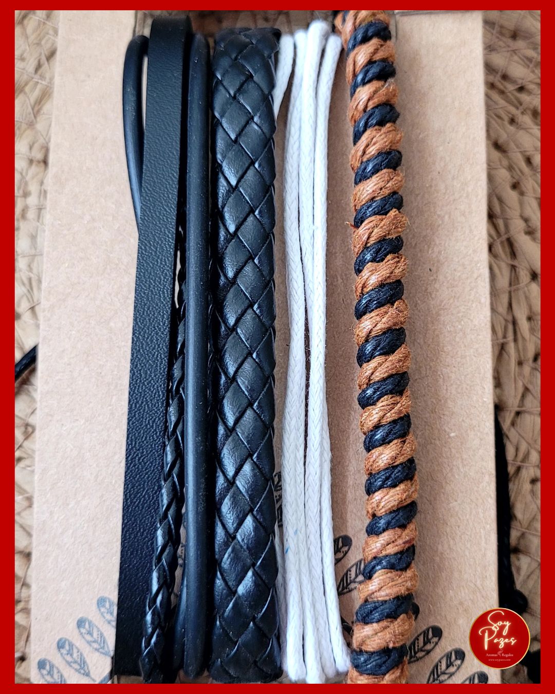 Pulseras de Hombre en set x 5 unidades - Metal Y Cuero