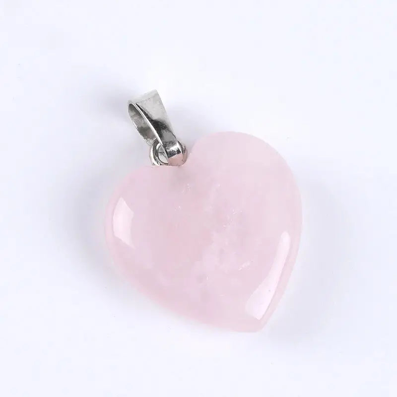 COLGANTE CORAZÓN DE CUARZO ROSA