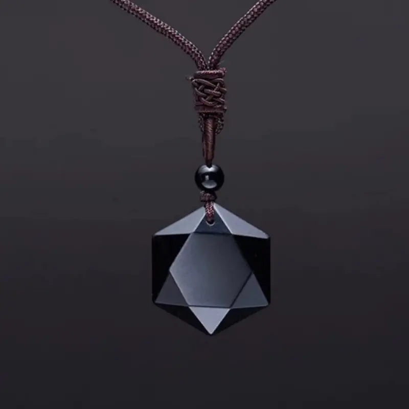 COLGANTE DE OBSIDIANA NEGRA NATURAL