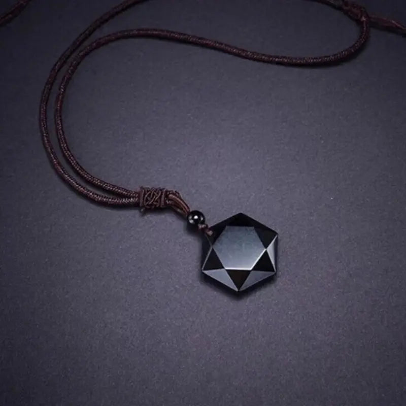 COLGANTE DE OBSIDIANA NEGRA NATURAL