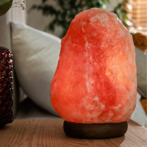 lámparas de sal de Himalaya con base de apoyo de madera de 2 a 3 kg aproximadamente