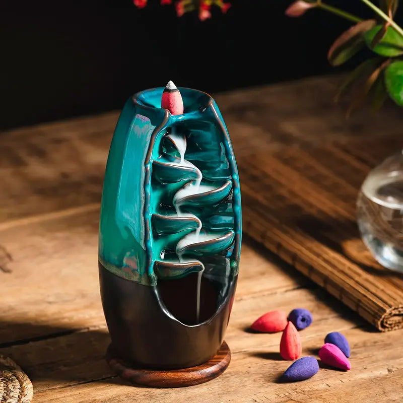 Quemador de Incienso Reflujo Cascada de cerámica