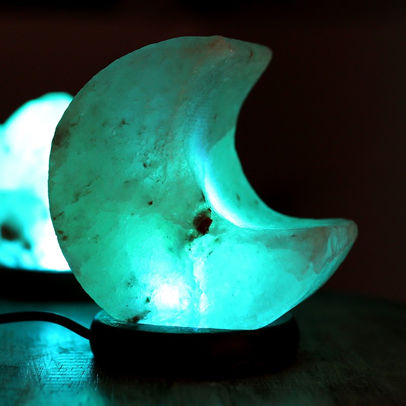LÁMPARA DE SAL NATURAL TALLADA A MANO MEDIA LUNA