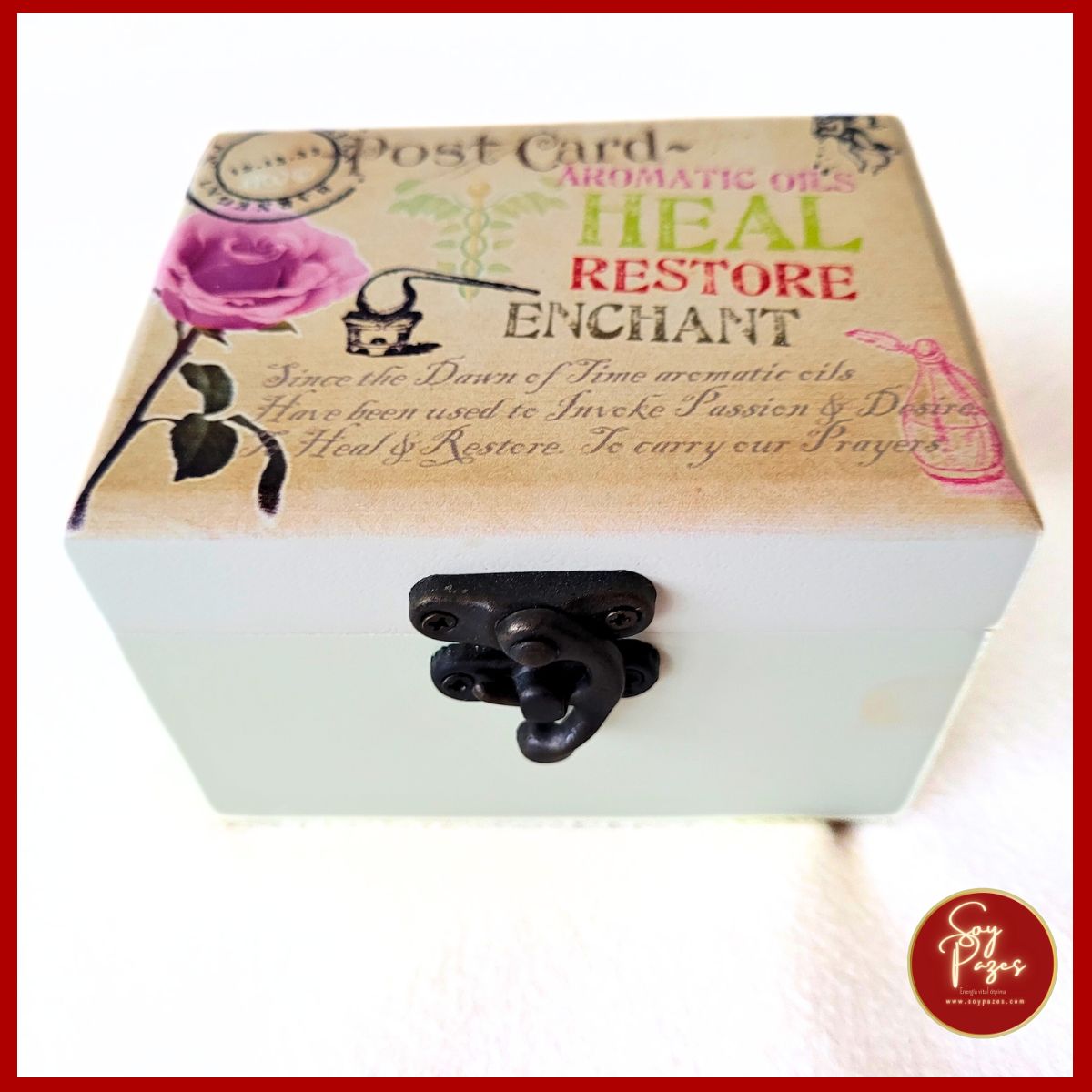 PROMOCIÓN 6 ACEITES ESENCIALES + CAJA DE MADERA PINTADA