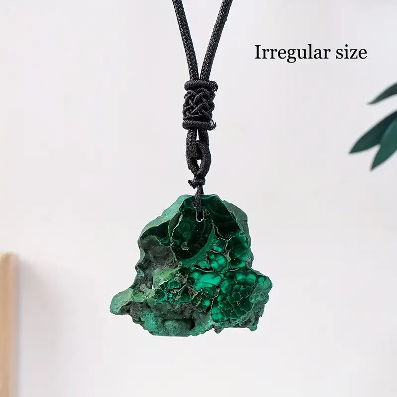 COLGANTE DE MALAQUITA VERDE Y CUARZO NATURAL