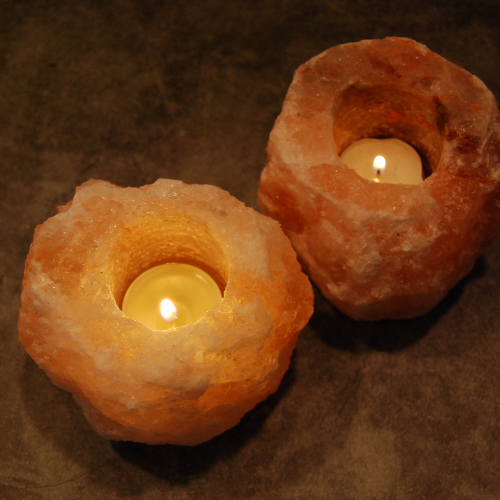SOPORTE DE VELAS DE SAL NATURAL DE HIMALAYA
