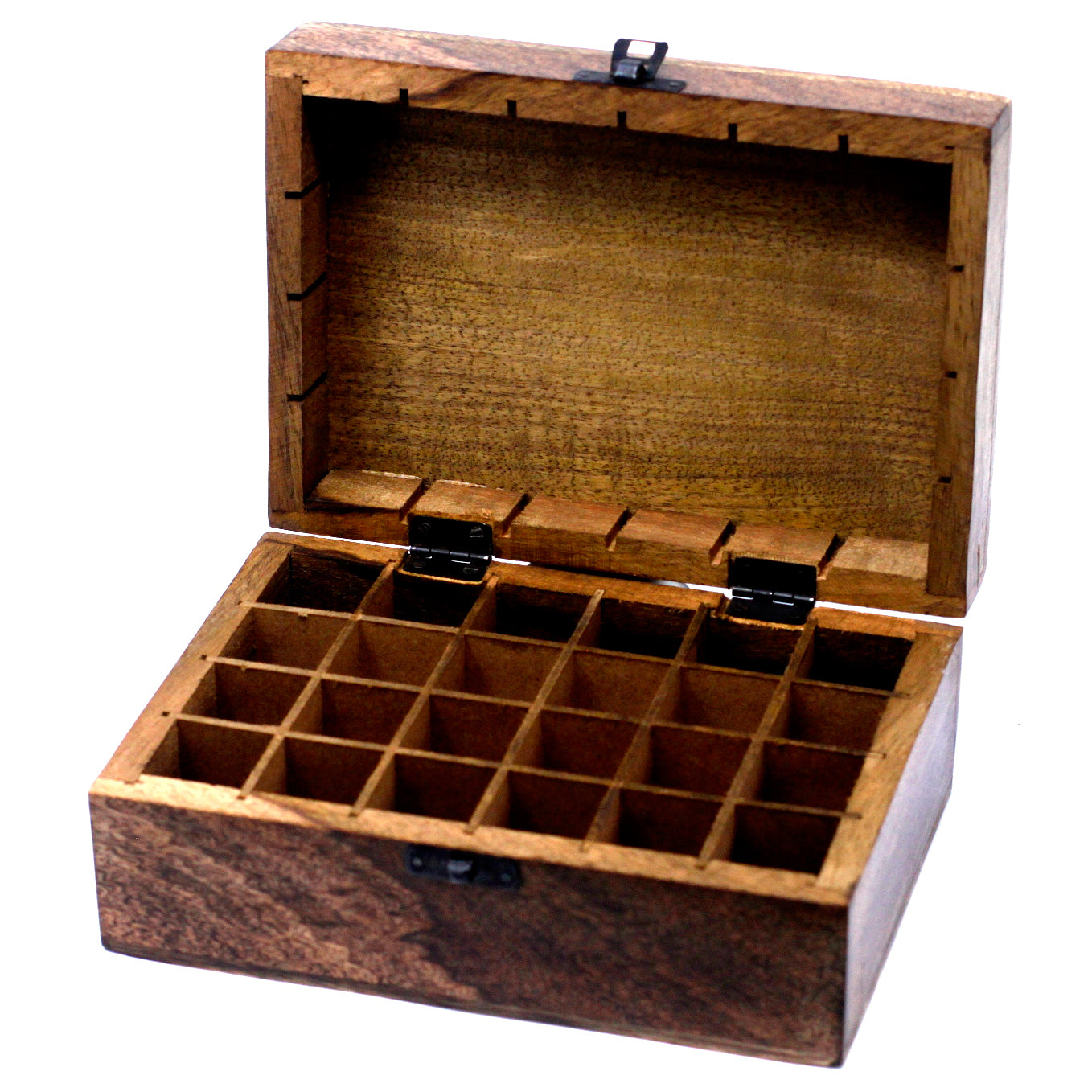 Caja de aromaterapia de mango - (capacidad para 24)