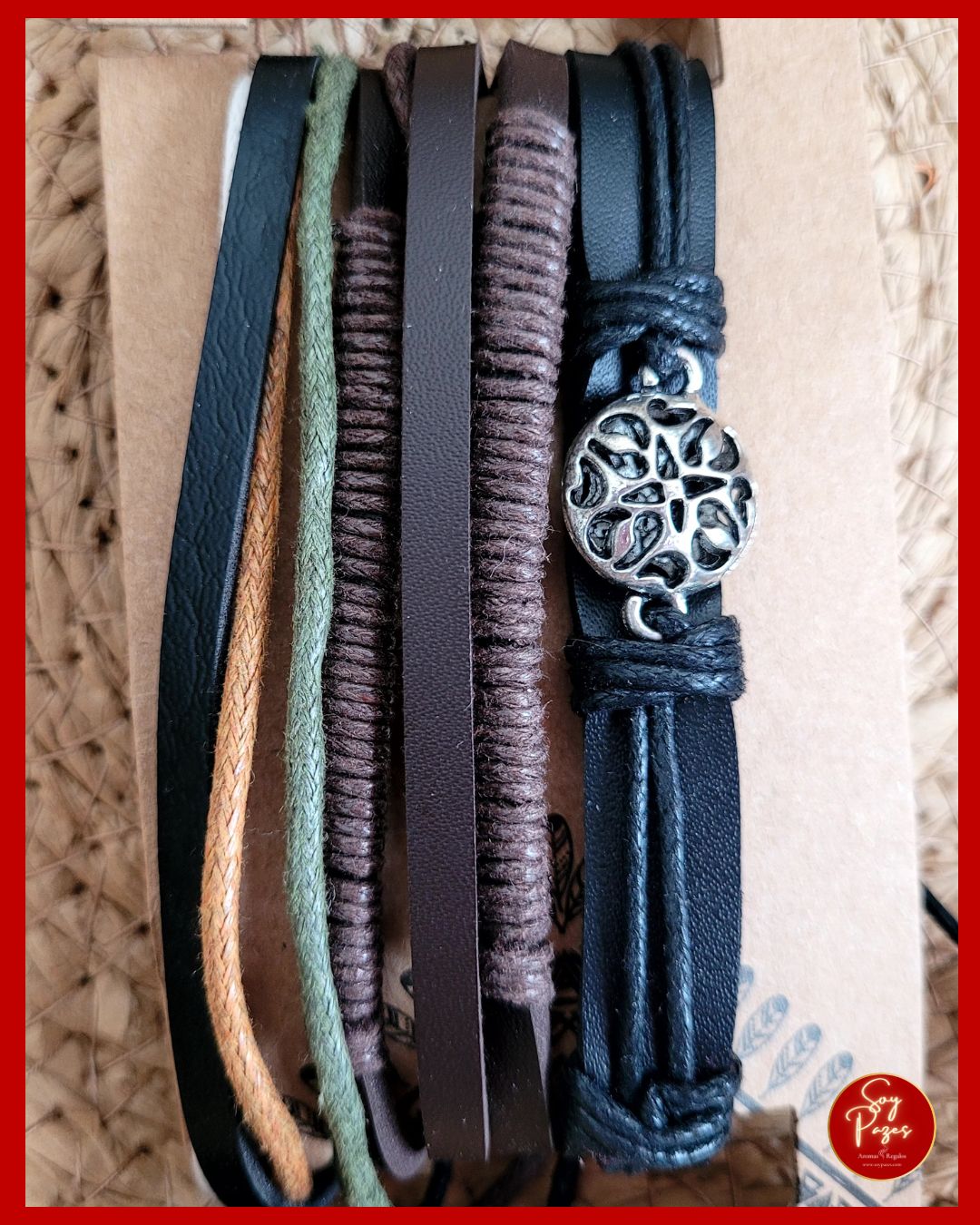 Pulseras de Hombre en set x 5 unidades - Metal Y Cuero