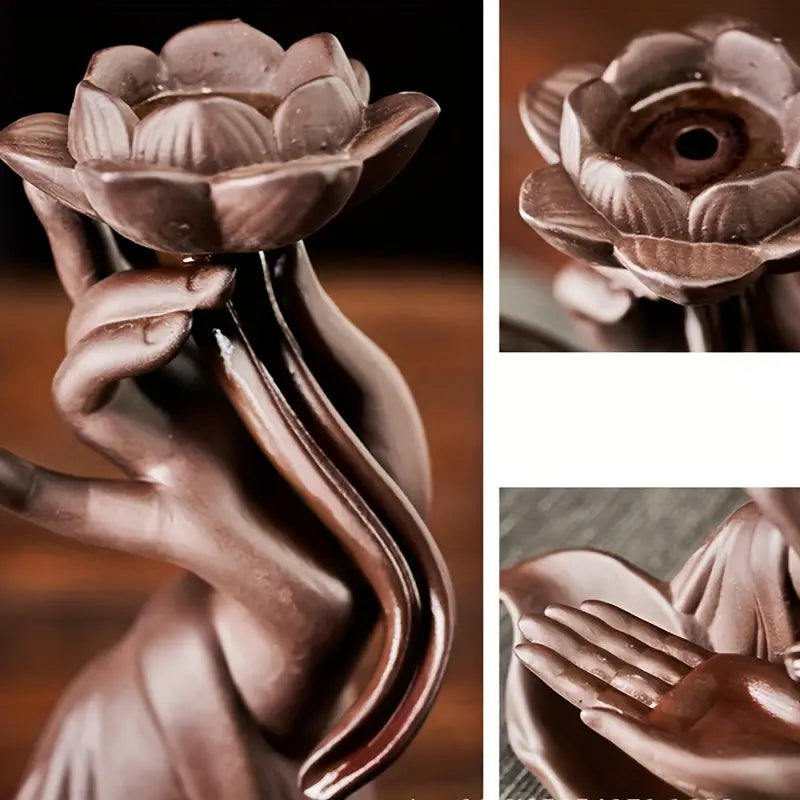 Quemador de Incienso Reflujo -Mano de Buda