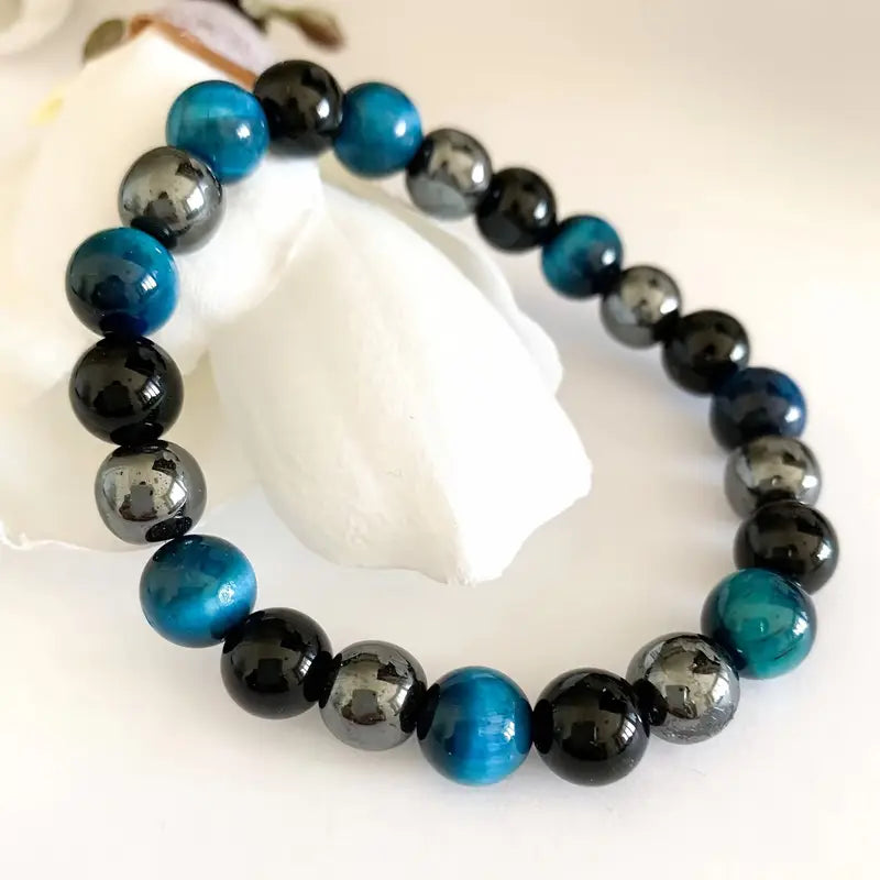 PULSERA DE PIEDRAS NATURALES TRIPLE PROTECCIÓN