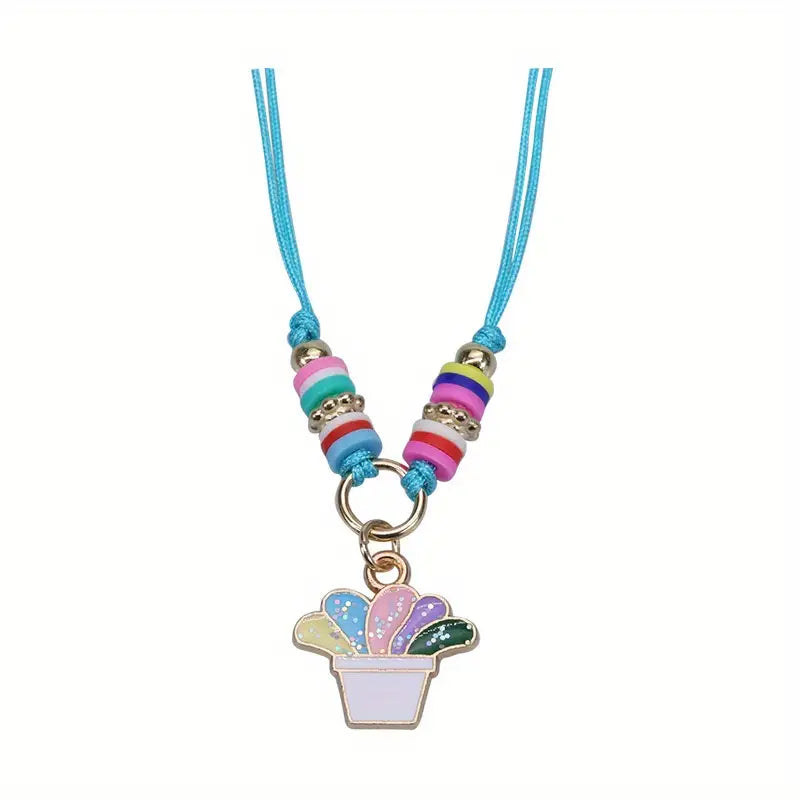 COLGANTES DE HILO AJUSTABLE CON DIJES BRILLOS Y COLOR