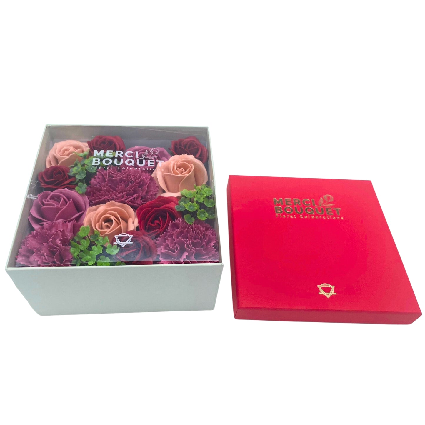 FLORES DE JABÓN - CAJA CUADRADA ROSAS VINTAGE