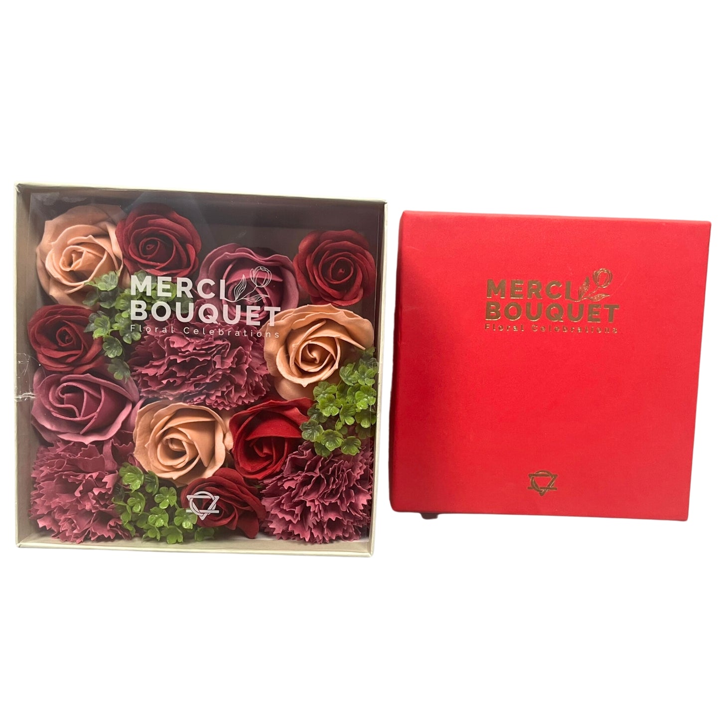 FLORES DE JABÓN - CAJA CUADRADA ROSAS VINTAGE