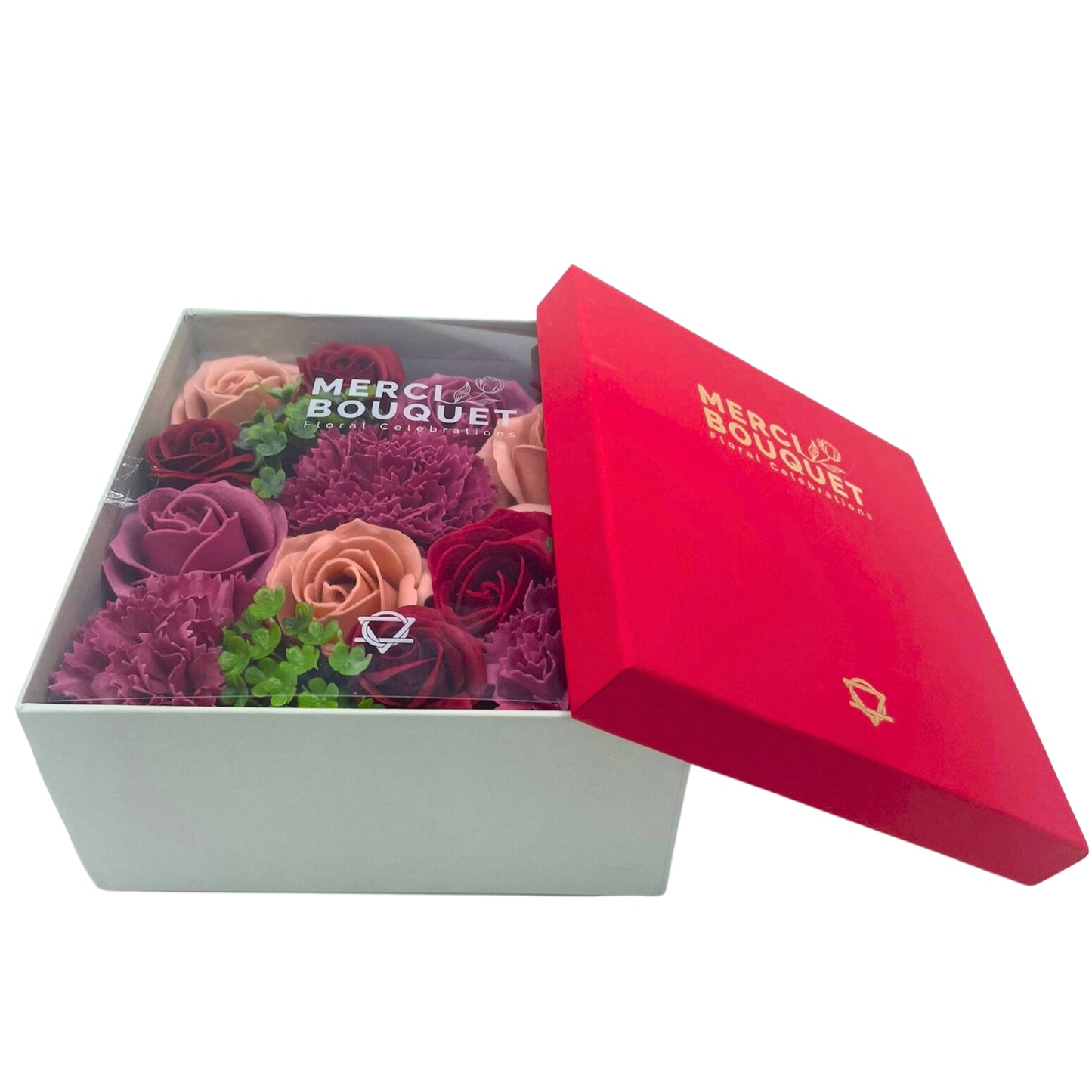 FLORES DE JABÓN - CAJA CUADRADA ROSAS VINTAGE