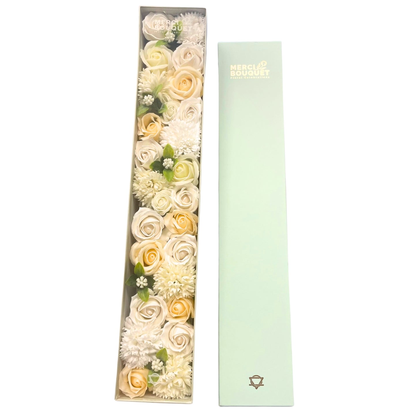 CAJA EXTRA LARGA DE FLORES DE JABÓN.BENDICIONES DE BODA