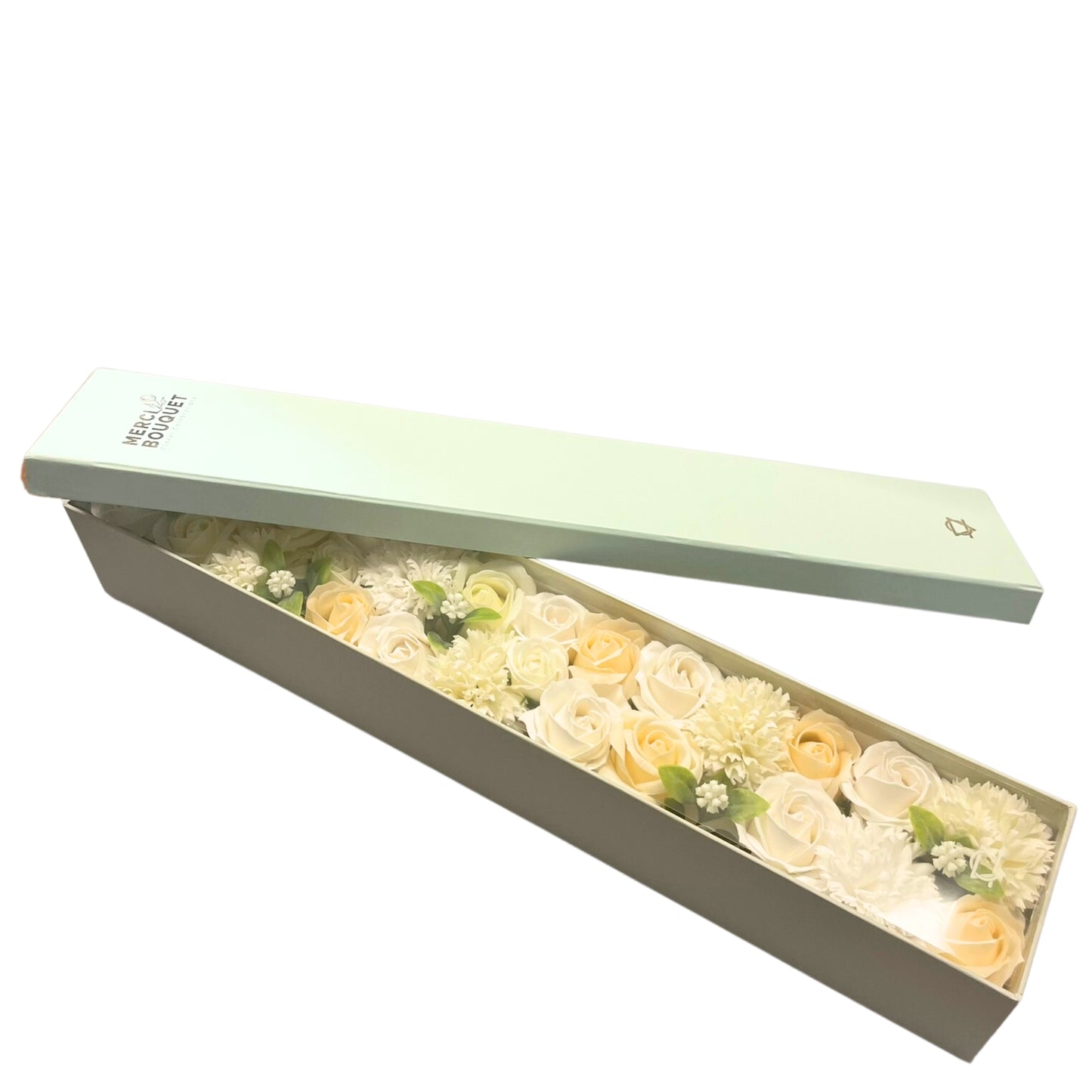 CAJA EXTRA LARGA DE FLORES DE JABÓN.BENDICIONES DE BODA