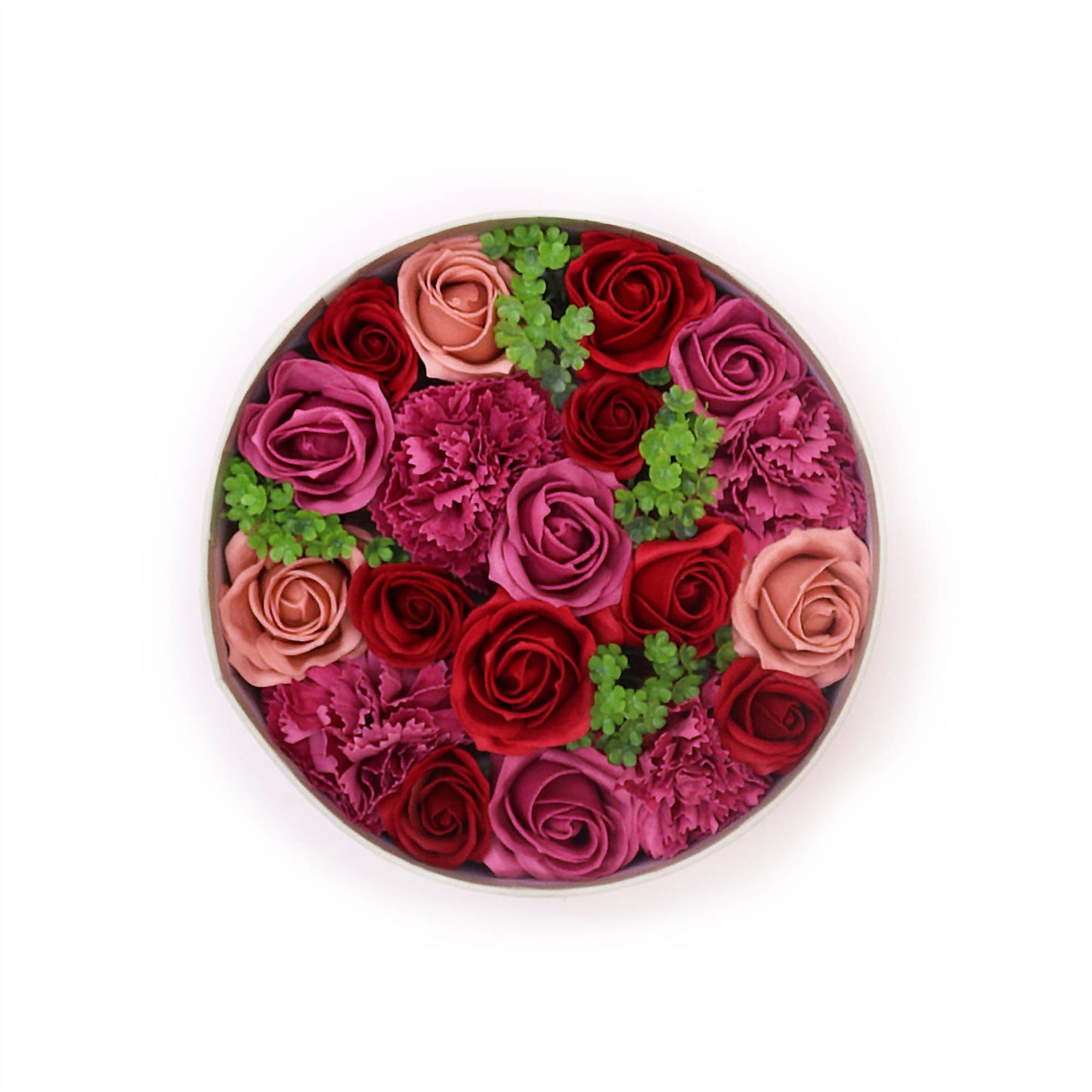 FLORES DE JABÓN BENDICIONES - CAJA REDONDA ROSAS VINTAGE