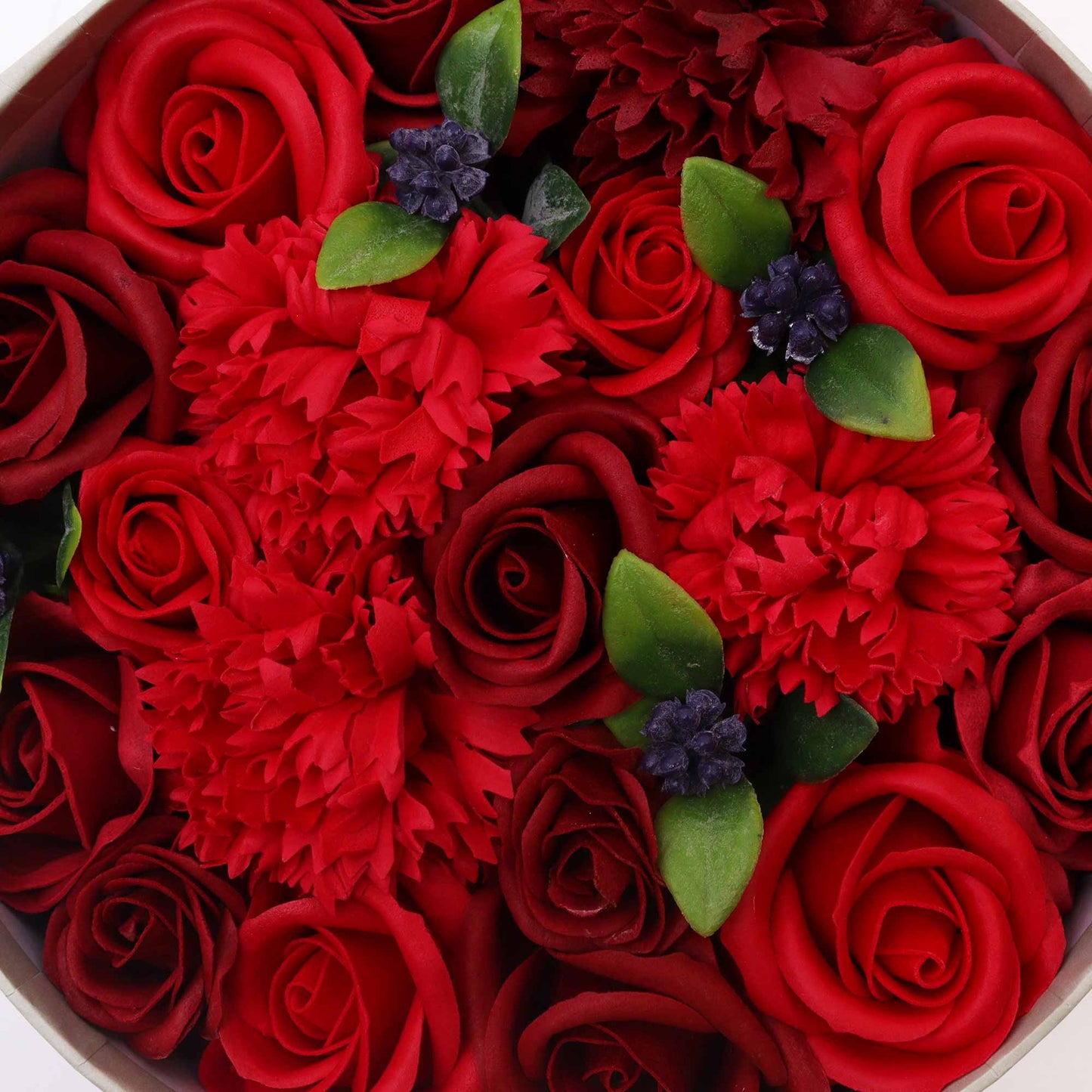 FLORES DE JABÓN - CAJA REDONDA ROSAS ROJAS CLÁSICA