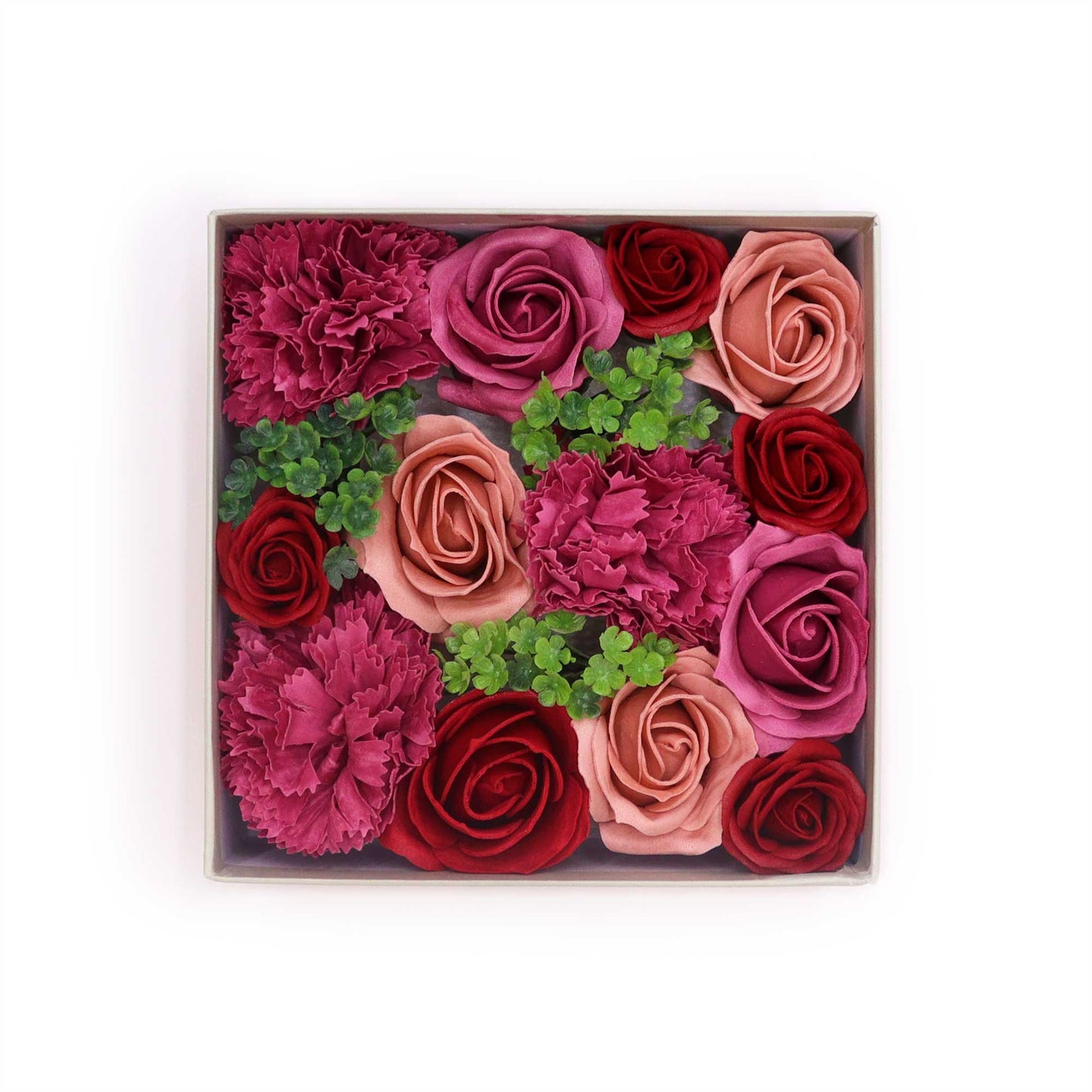 FLORES DE JABÓN - CAJA CUADRADA ROSAS VINTAGE