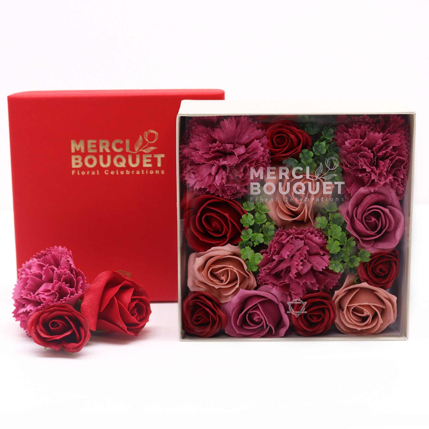 FLORES DE JABÓN - CAJA CUADRADA ROSAS VINTAGE