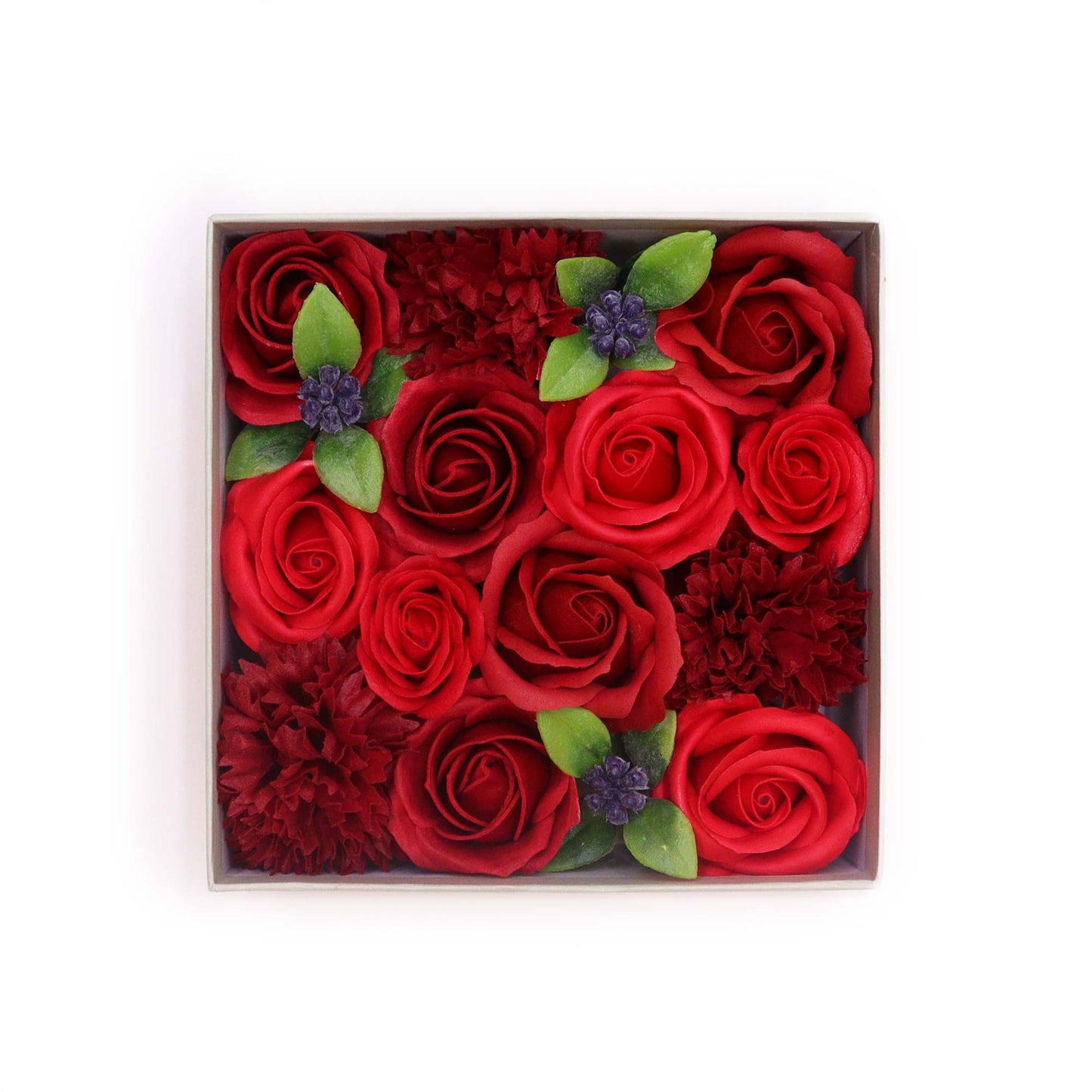 FLORES DE JABÓN - CAJA CUADRADA ROSAS CLÁSICAS