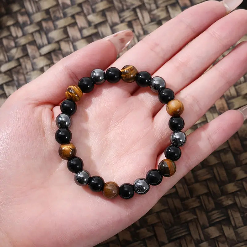 PULSERA DE PIEDRAS NATURALES TRIPLE PROTECCIÓN