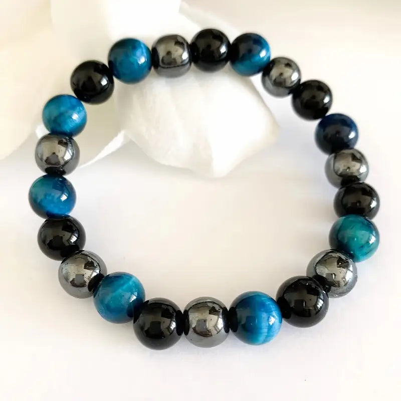 PULSERA DE PIEDRAS NATURALES TRIPLE PROTECCIÓN