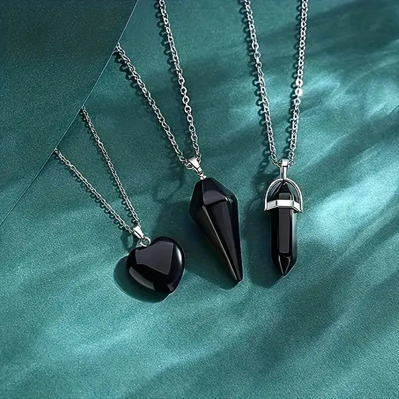 CONJUNTO DE PIEDRAS OBSIDIANA REIKO