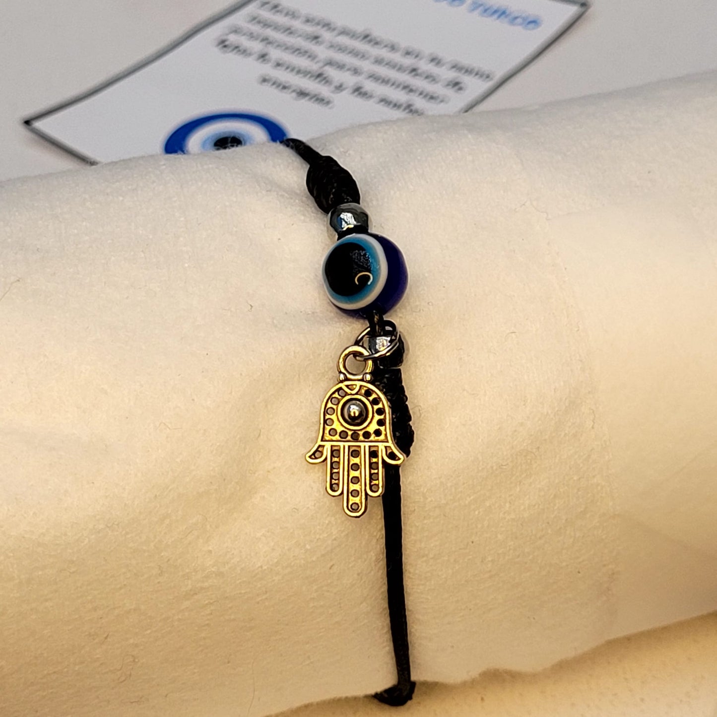 PULSERA AMULETO OJO DE TURCO Y MANO DE FÁTIMA