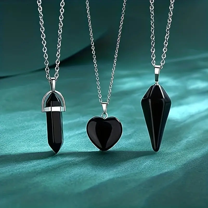 CONJUNTO DE PIEDRAS OBSIDIANA REIKO