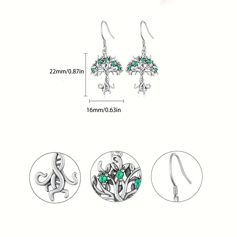 PENDIENTES ÀRBOL DE LA VIDA EN PLATA 925