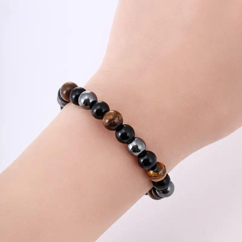 PULSERA DE PIEDRAS NATURALES TRIPLE PROTECCIÓN