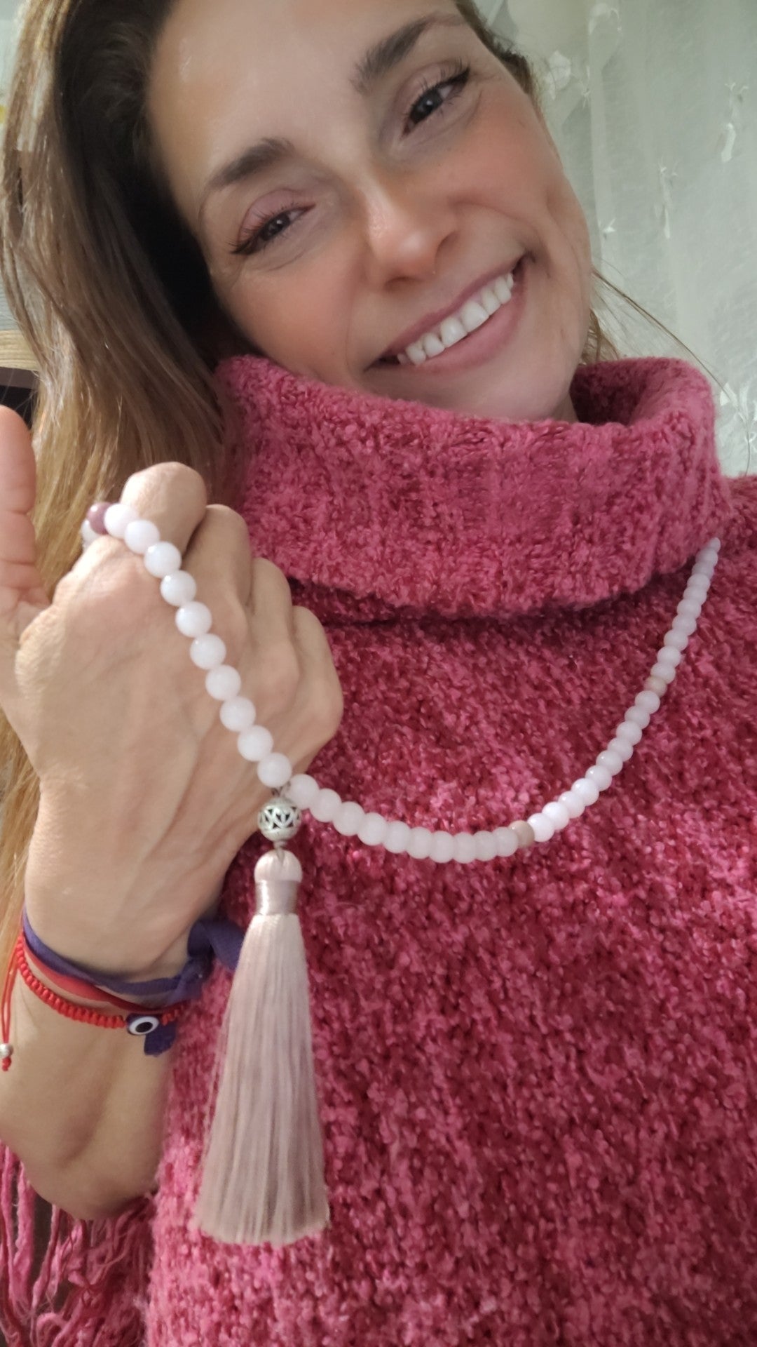 COLGANTE CORAZÓN DE CUARZO ROSA