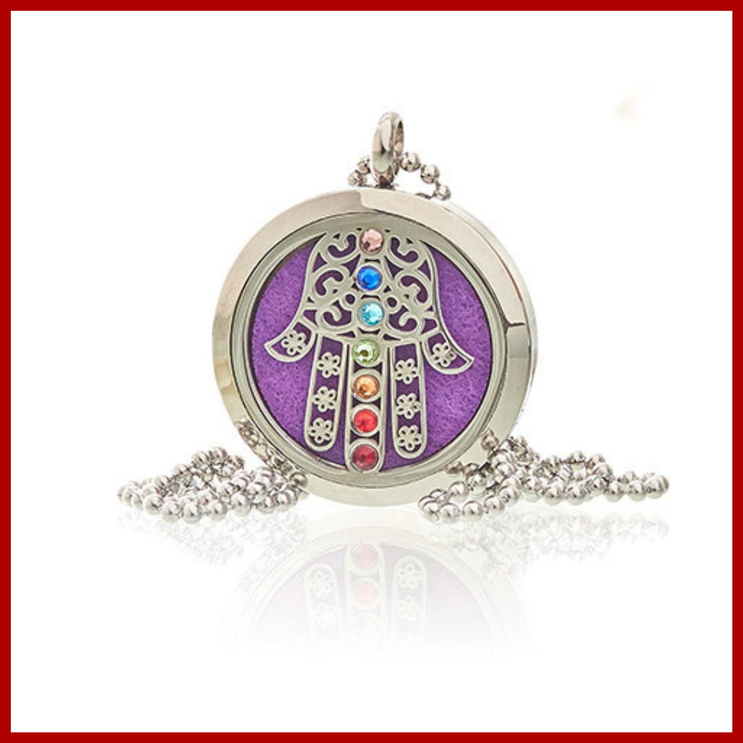 Collar de Joyería de Aromaterapia - Hamsa Chakra - 30mm