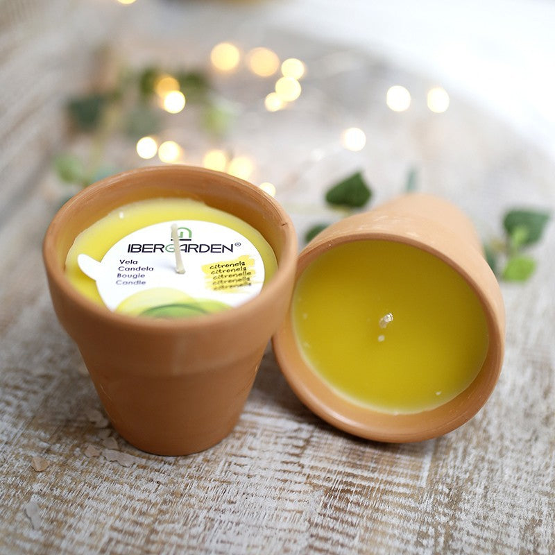 Vela en Vaso de barro Citronela