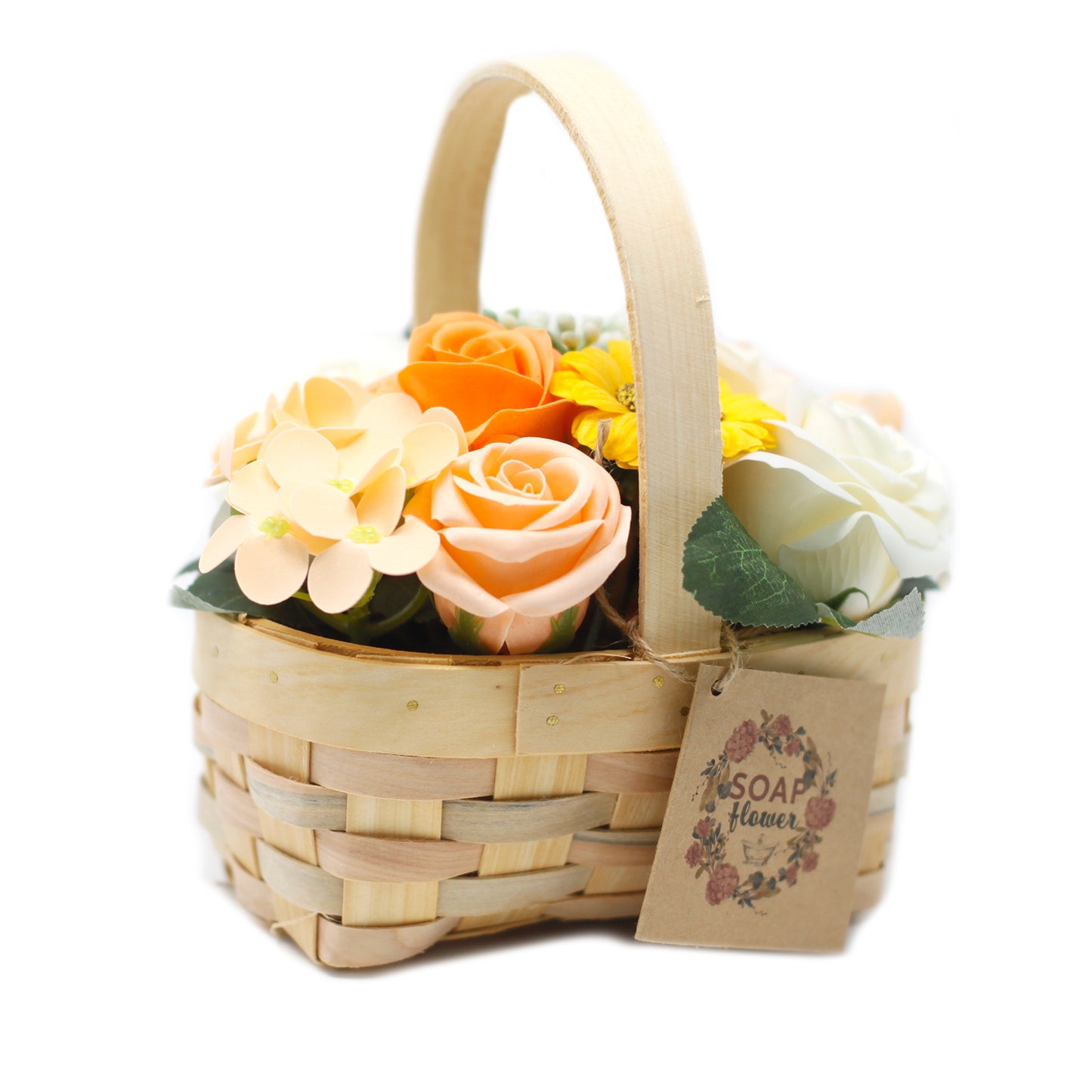 BOUQUET DE ROSAS EN CANASTA DE MIMBRE MEDIANA