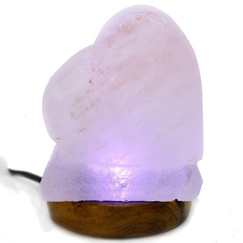 LÁMPARA DE SAL DE HIMALAYA CON FORMA DE CORAZÓN TALLADA A MANO Y CABLE PARA PUERTO USB