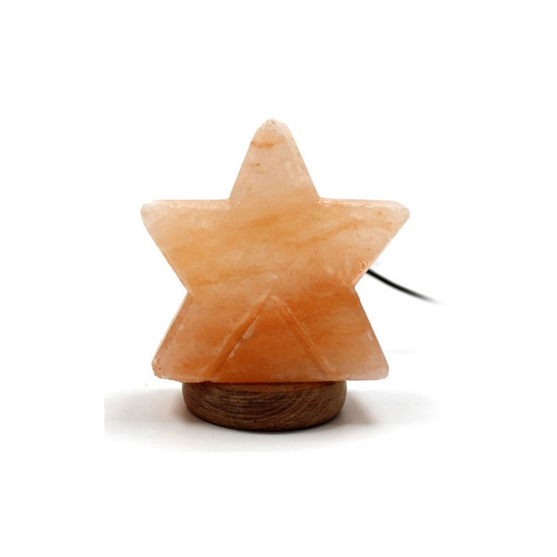 Lámparas sal USB - Estrella talladas a mano