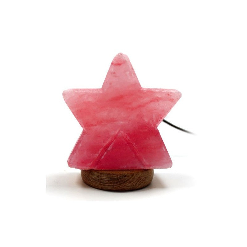 Lámparas sal USB - Estrella talladas a mano