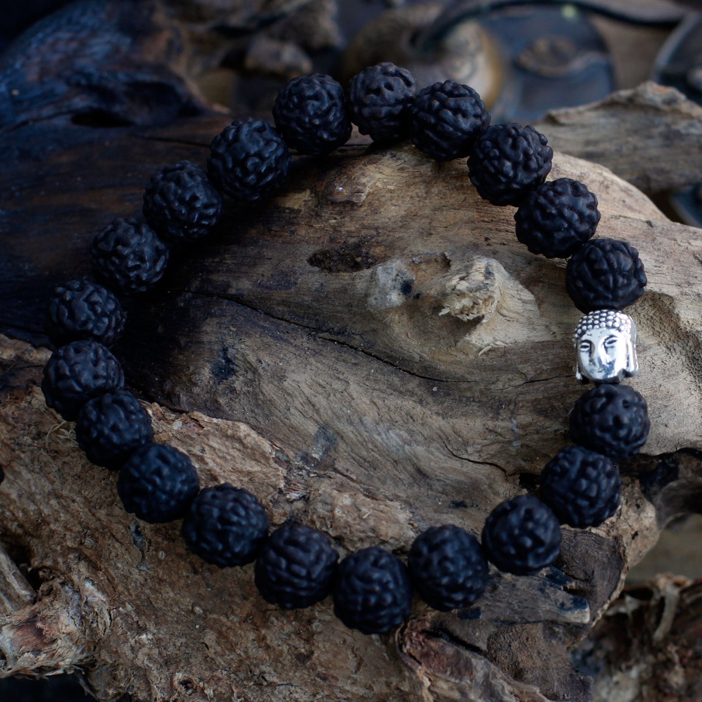Brazalete de Buda Japa Mala Rudraksha