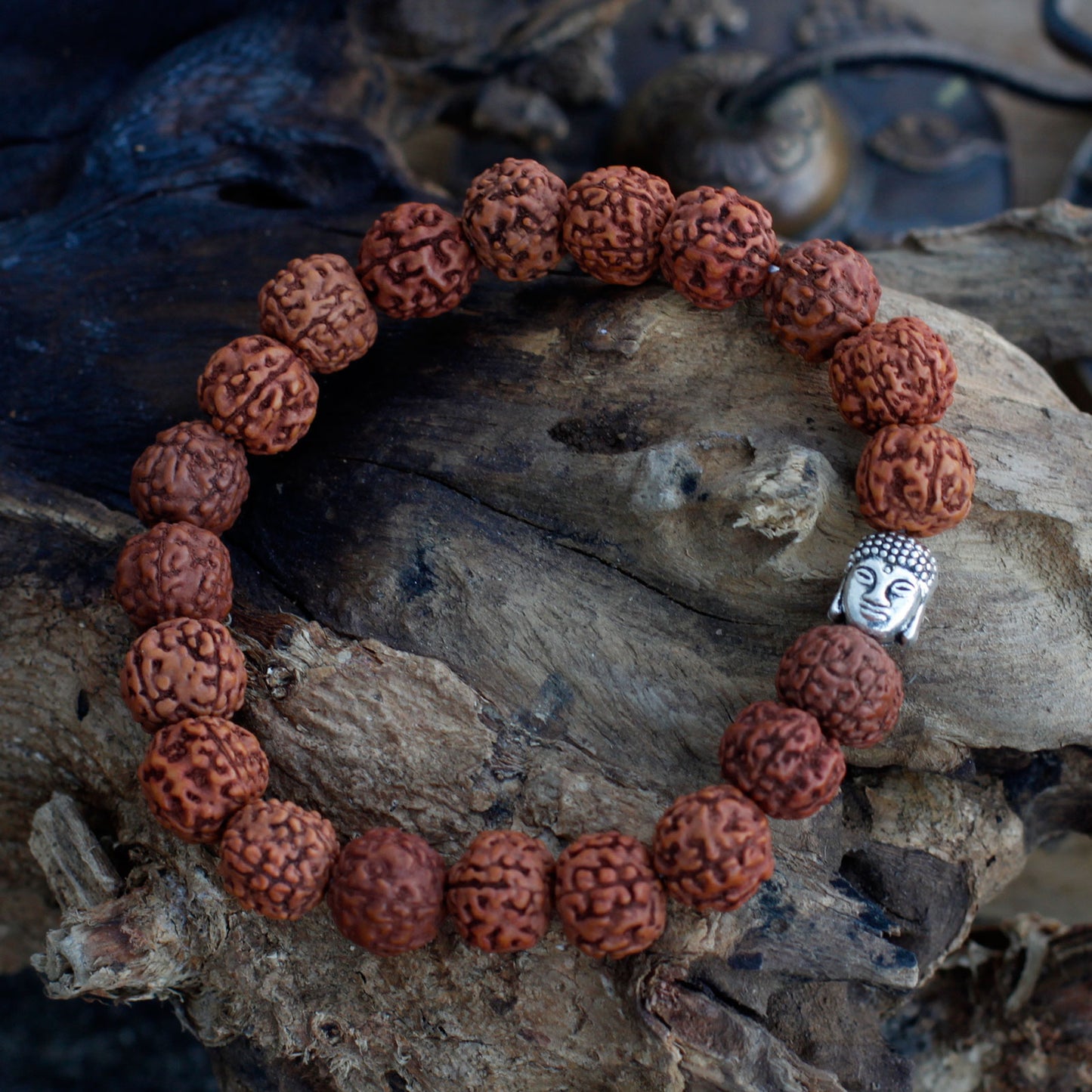 Brazalete de Buda Japa Mala Rudraksha