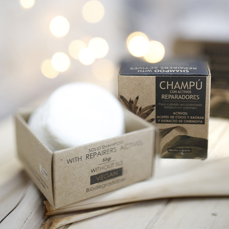 Champú sólido para cabello seco - con activos REPARADORES