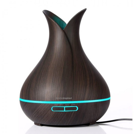 Humidificador de esencias tulipan - madera palo de rosa