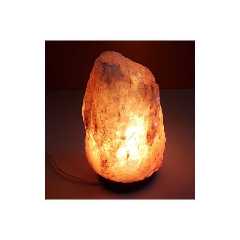 lámpara de sal de Himalaya con base de apoyo de madera de 2 a 3 kg aproximadamente