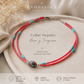 Collar Nepalés de Gemas Extra Finas de Dos Líneas - Colgante Coral y Turquesa