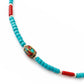 Conjunto Tribal Nepalí Turquesa y Coral  Collar 50 cm + Pulsera 17 cm