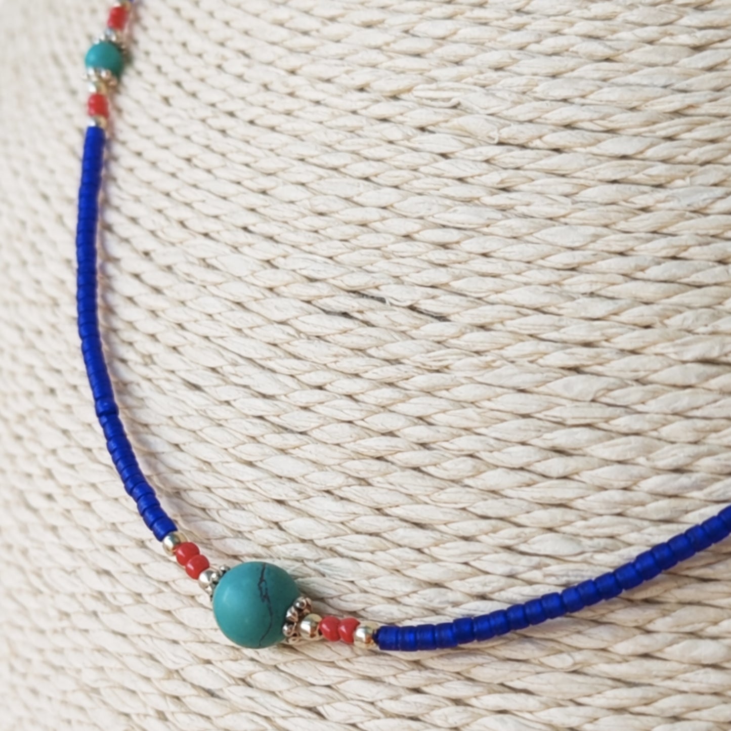 Collar Nepalés de Gemas Extra Finas - Ónix Azul y Árbol de la Vida