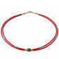 Collar Nepalés de Gemas Extra Finas de Dos Líneas - Colgante Coral y Turquesa