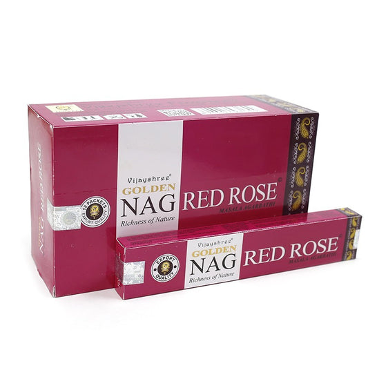 INCIENSO GOLDEN NAG - RED ROSE  15G