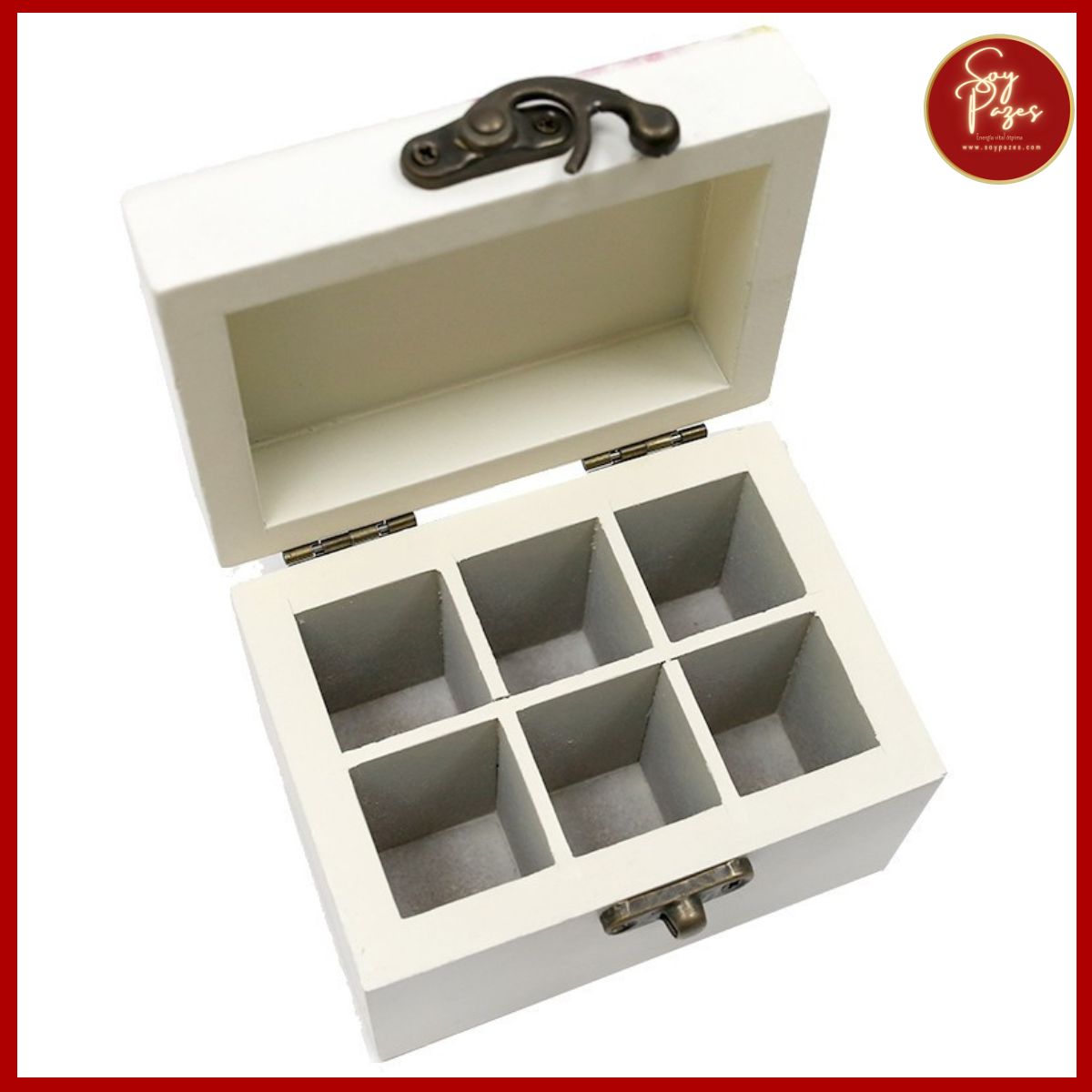 CAJA AROMATERAPIA PINTATADA VINTAGE (CAPACIDAD 6 ACEITES)